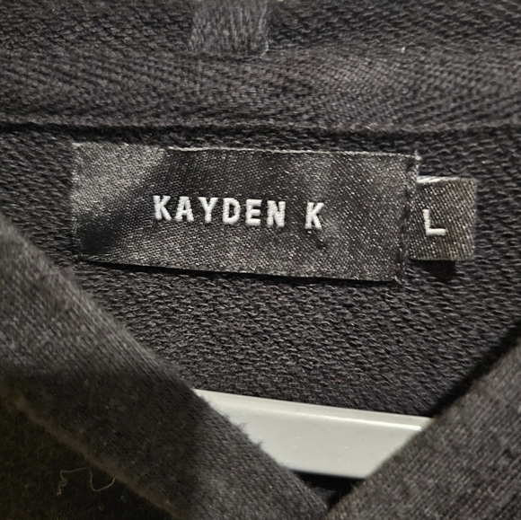 Kayden K Men's Black Pullover Hoodie Shortsleeve Black Sz Lg GUC - Picture 5 of 6